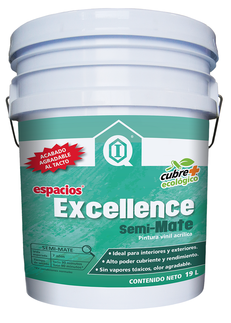 Pintura Vinil Acrílica para Muros ESPACIOS EXCELLENCE SEMI-MATE Blanco 19 L