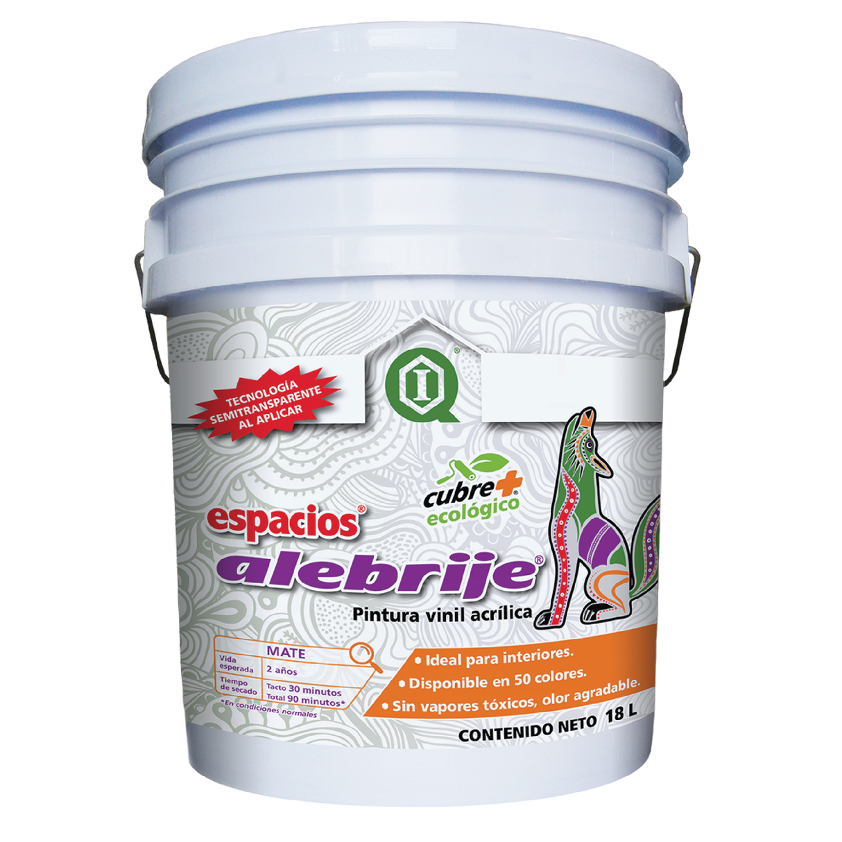 Pintura Vinil Acrílica para Muros ESPACIOS ALEBRIJE Blanco 4 L