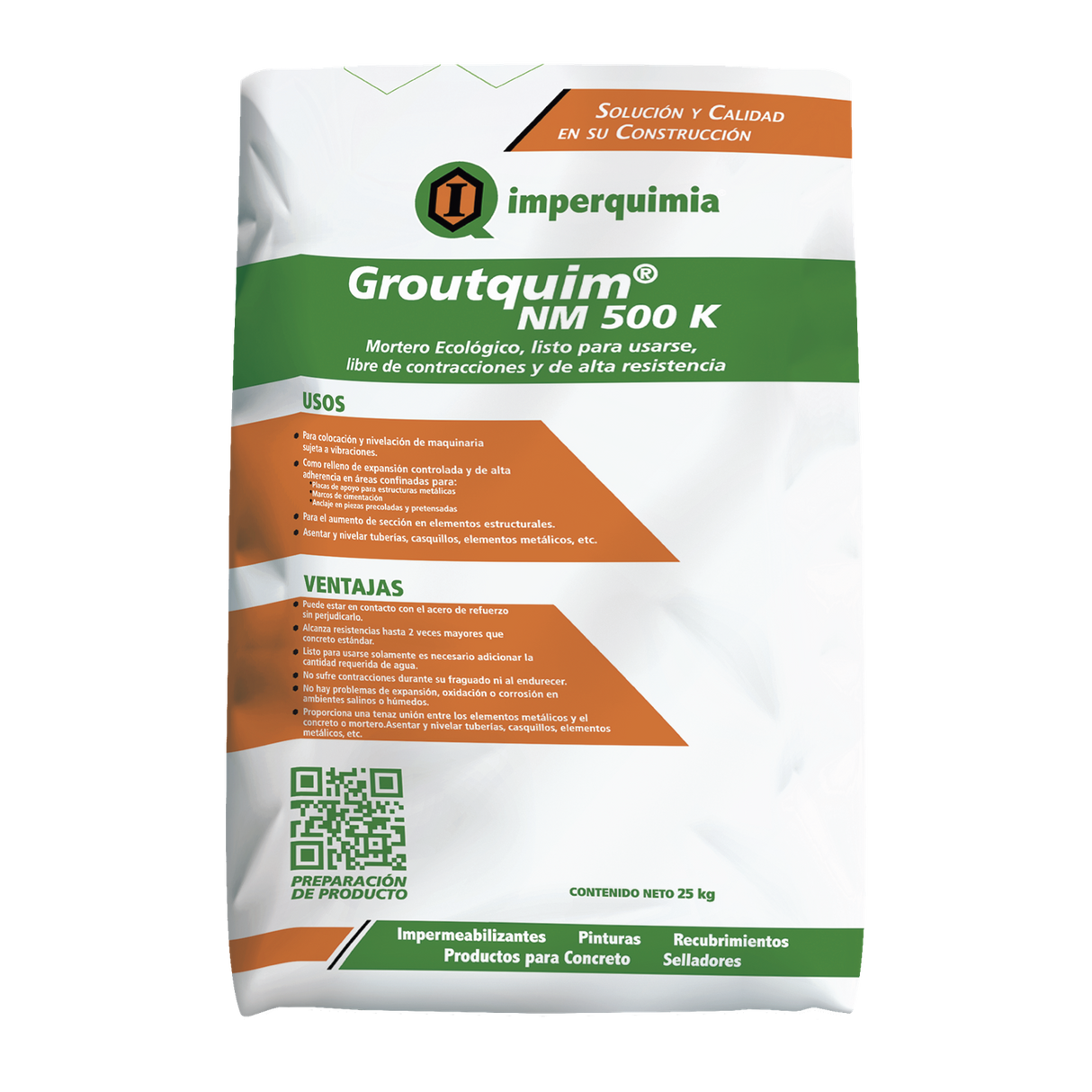 Aditivo Estabilizador GROUTQUIM PAK METÁLICO Fierro 25 Kg