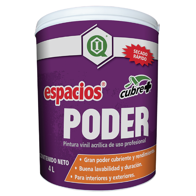 Pintura Vinil Acrílica Antibacterial para Muros ESPACIOS PODER ANTIVIRAL ANTIBACTERIAL Blanco 19 L