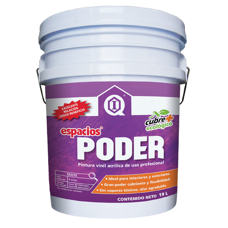 Pintura Vinil Acrílica para Muros ESPACIOS PODER Blanco 4 L