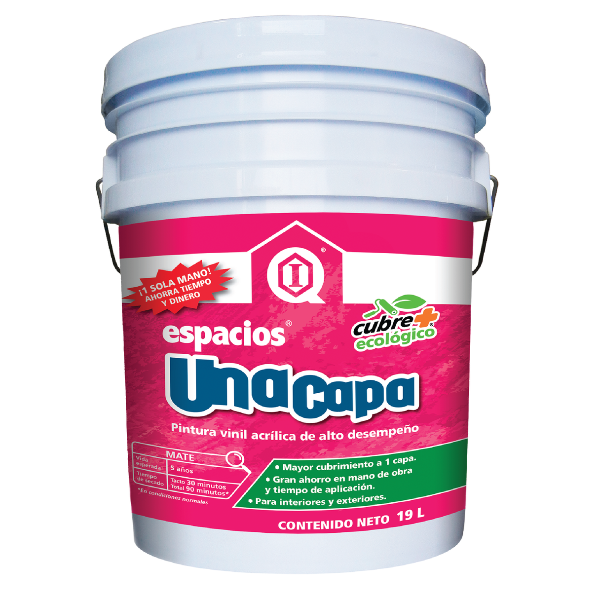 Pintura Vinil Acrílica para Muros ESPACIOS UNA CAPA Blanco 4 L