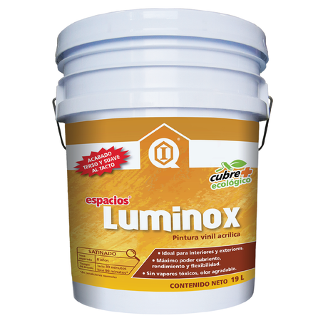 Pintura Vinil Acrílica para Muros ESPACIOS LUMINOX Blanco 4 L