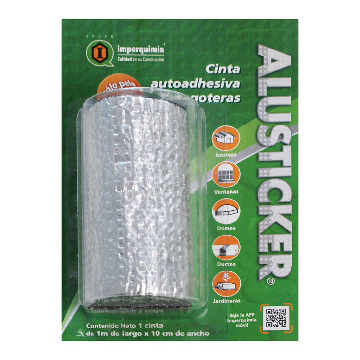 Cinta Tapagoteras Autoadherible ALUSTICKER PLUS 10 cm x 1 m